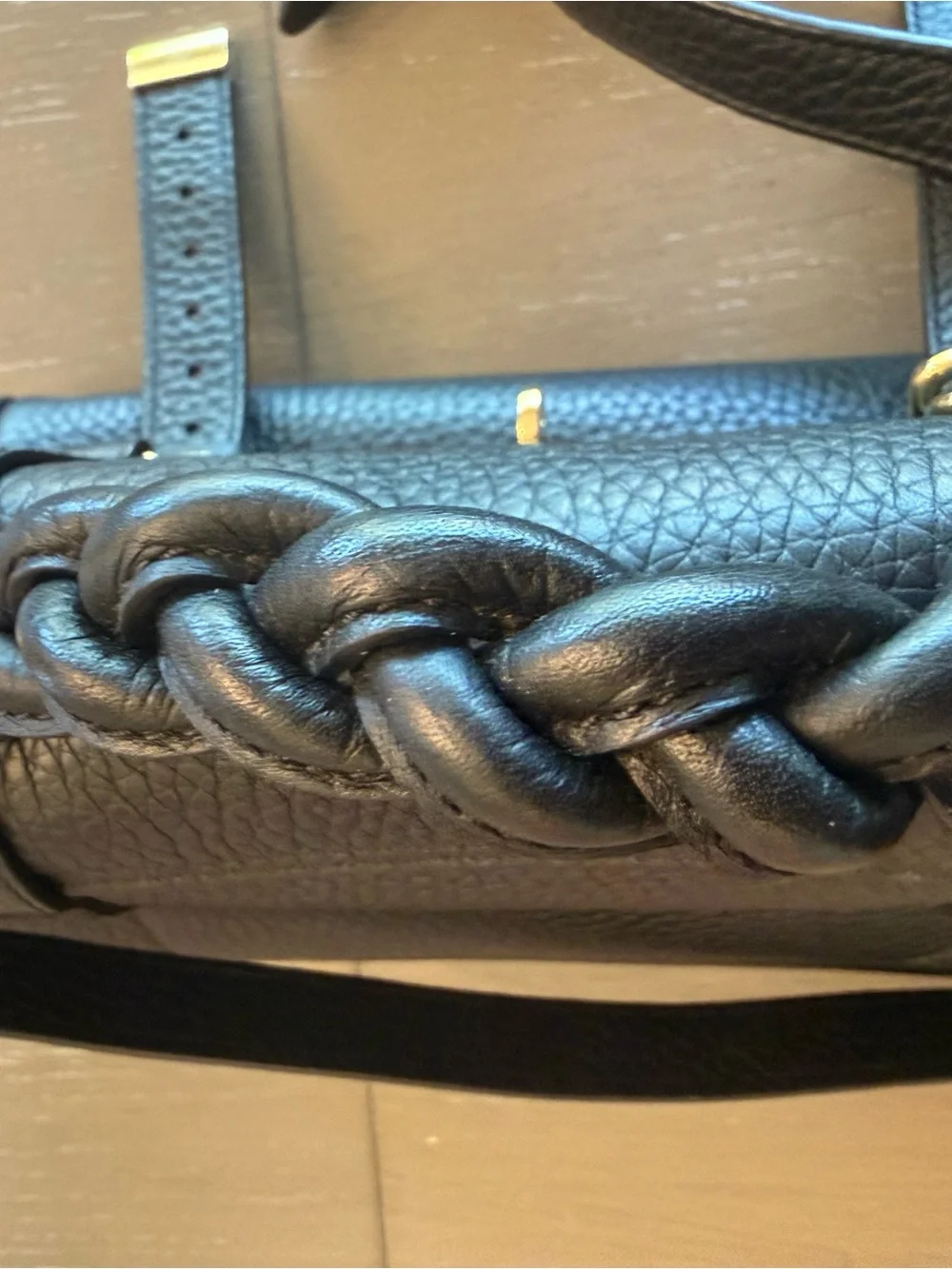 Mulberry Black Pebbled Leather Satchel with Gold Hardware…1 year old